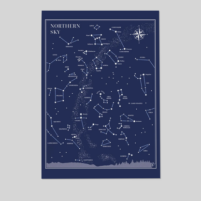 Northern Sky Star Map Print – Constellation Poster, Little Astronomer Set, Sky Map Wall Art