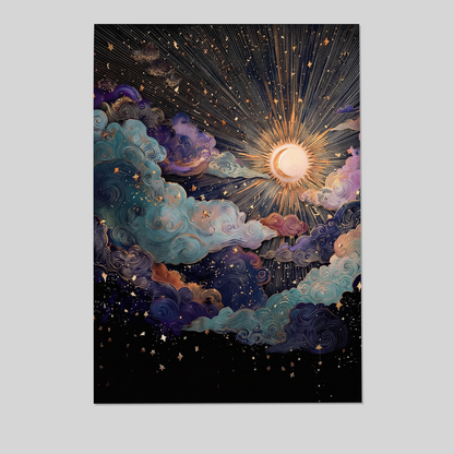 Sun and Moon Poster | Cosmic Boho Decor