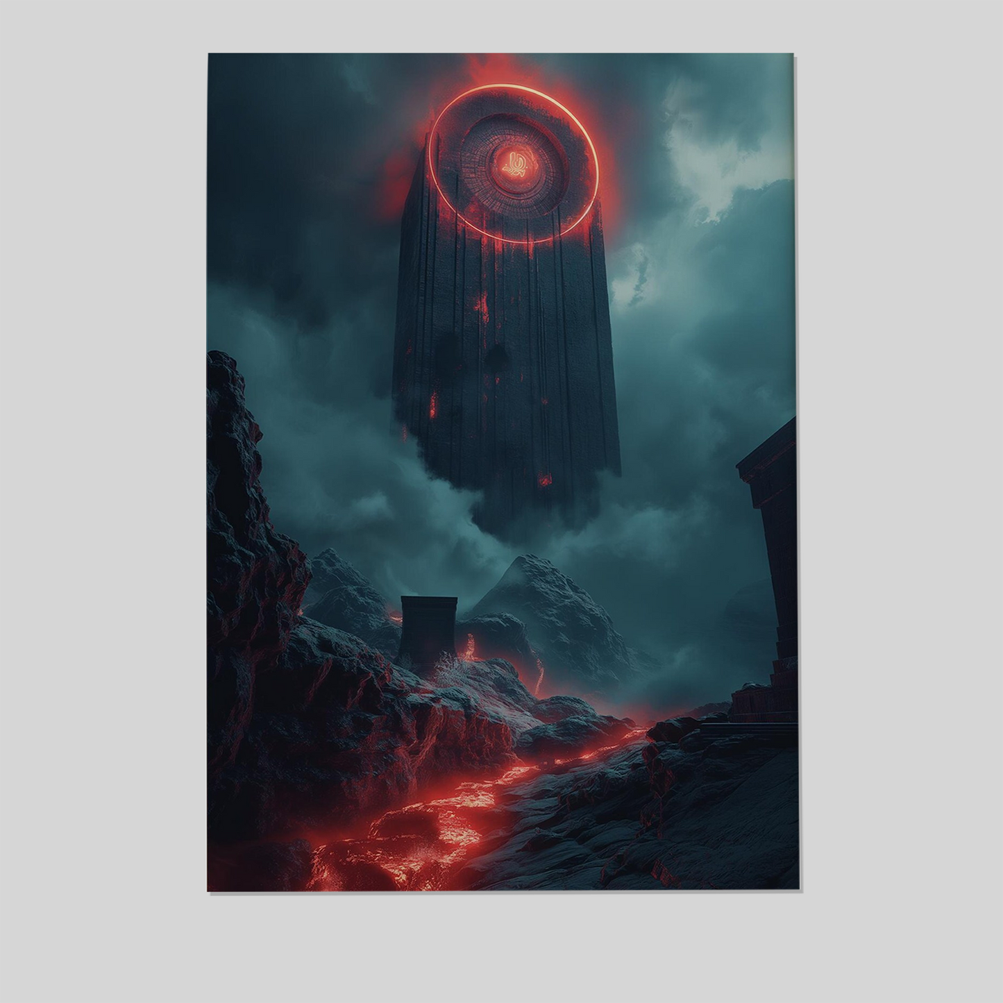 Dark Sci Fi Monolith Wall Art - Futuristic Dystopian Poster