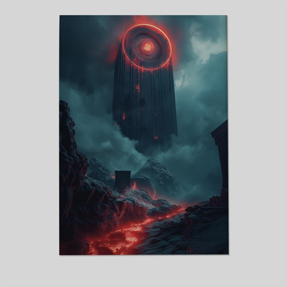 Dark Sci Fi Monolith Wall Art - Futuristic Dystopian Poster