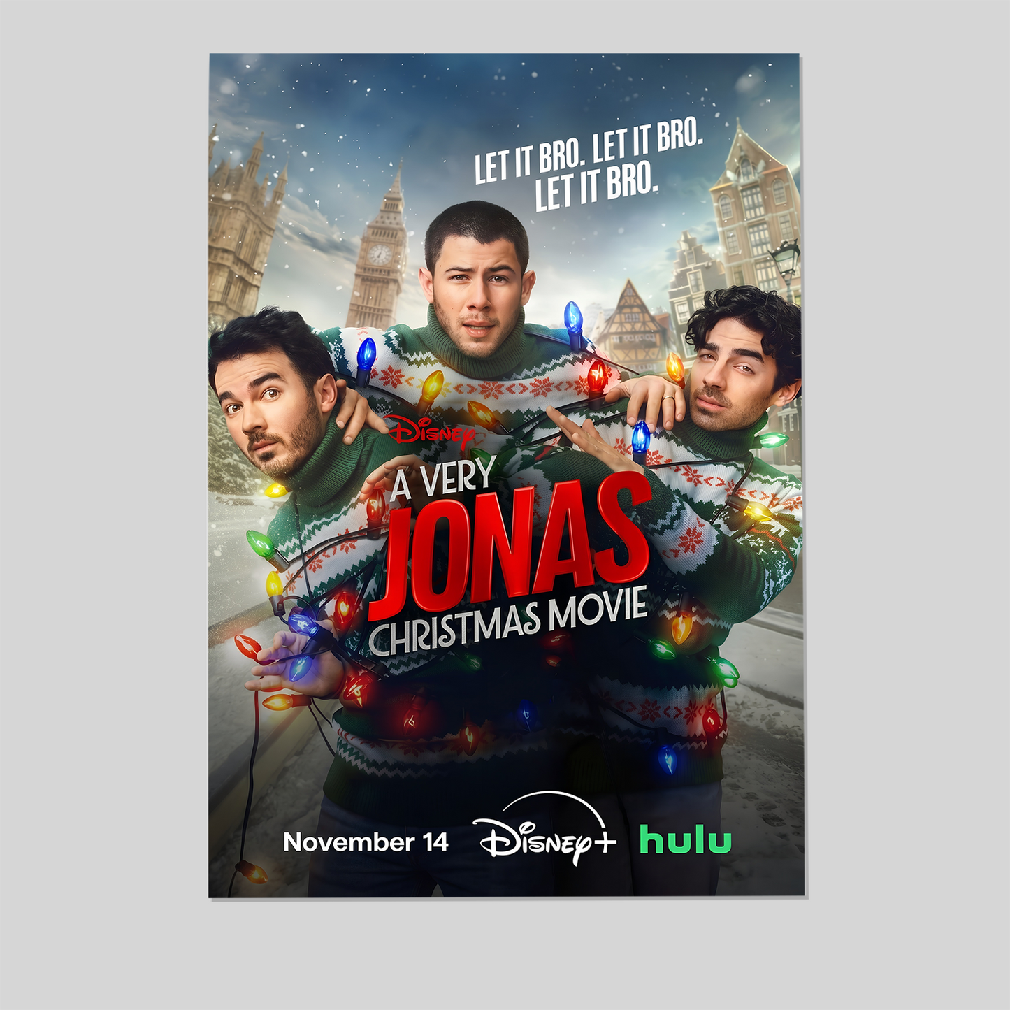 Merry and bright Christmas Movie Poster, One Sheet Wall Size 24''x36''