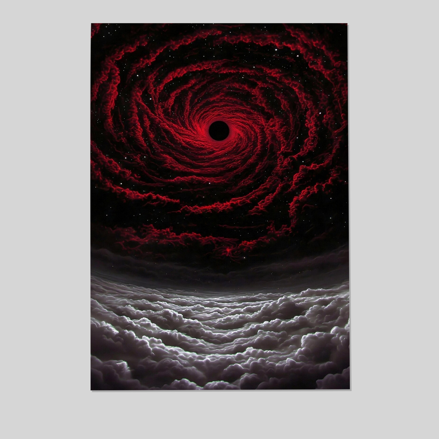 Black Hole Poster, Red Nebula Wall Art, Dark Space Decor
