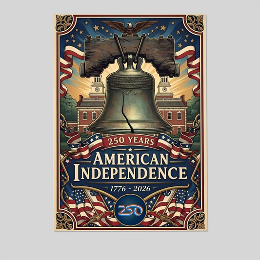 250 Years American Flag Poster, Patriotic Wall Art