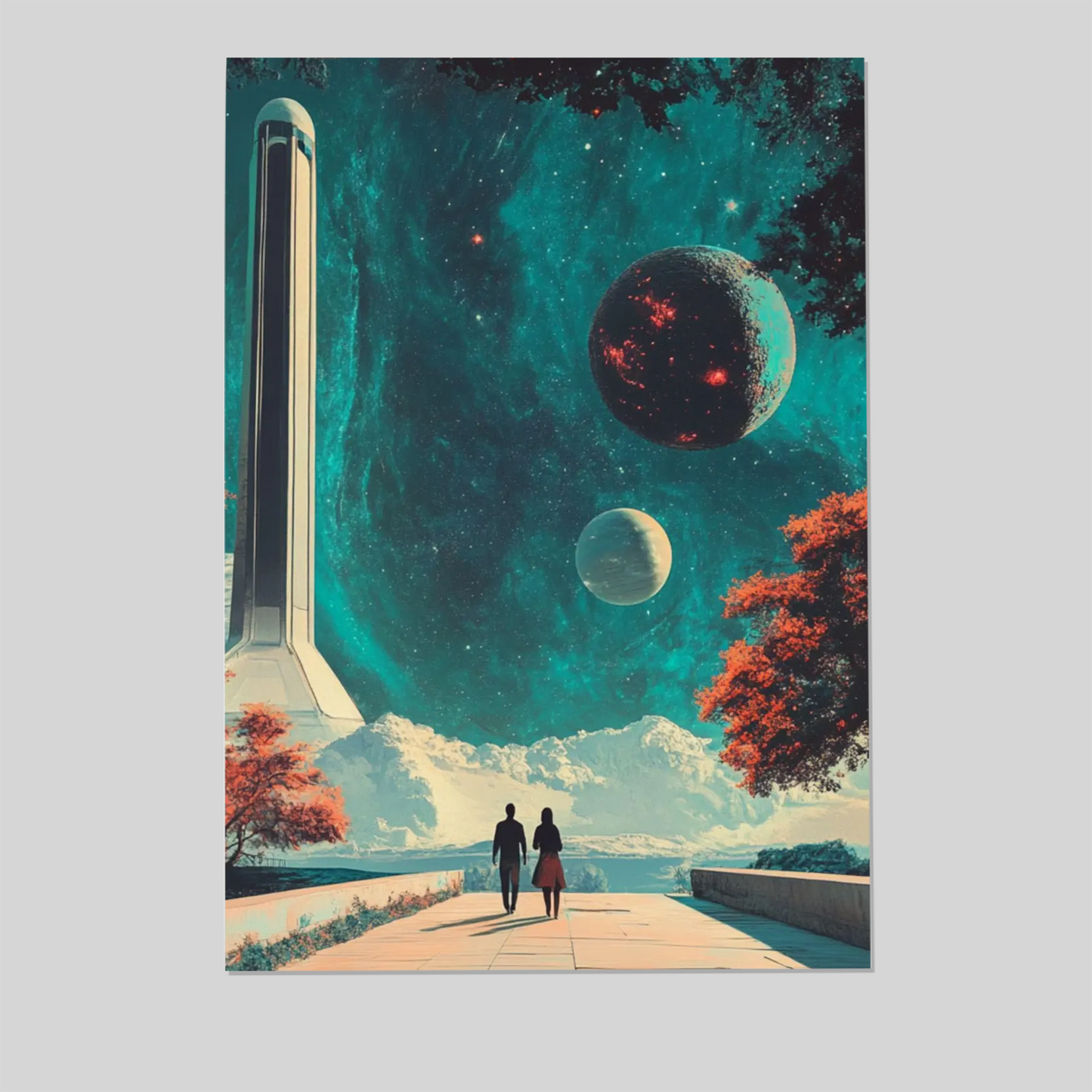 Retro Futuristic Galaxy Park Poster | Midcentury Modern Sci-Fi Wall Art