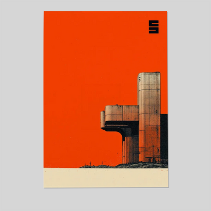 Brutalist Architecture Art | Concrete Geometric Print | Modernist Wall Art | Industrial Posters