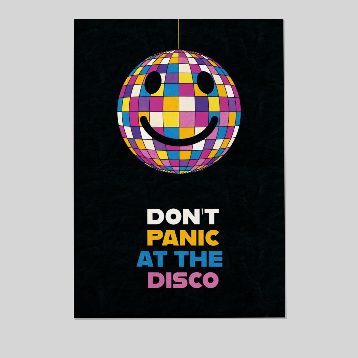 Glitterball Typography Poster Trendy Wall Art, Bold Contemporary Decor for Home and Office