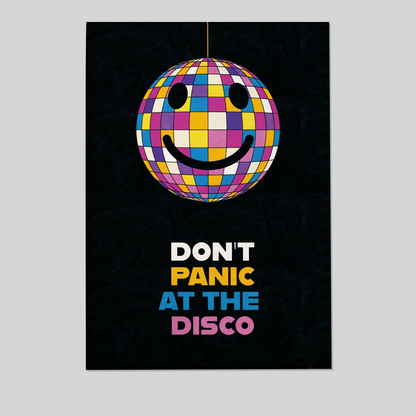 Glitterball Typography Poster Trendy Wall Art, Bold Contemporary Decor for Home and Office