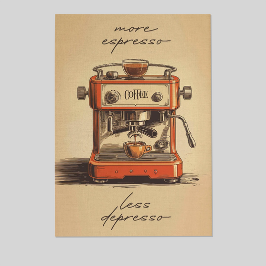 Vintage Coffee Wall Art Printable – Retro Kitchen Decor – Espresso Cafe Poster