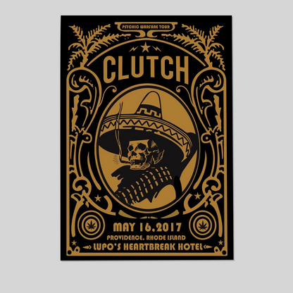 Music Poster- 2017 CLUTCH CONCERT Wall Art Poster Size 24''x36''