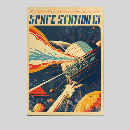 Retro Futuristic Sci-Fi Space Part 6 Wall Poster