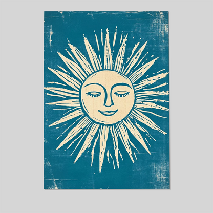 Mid Century Sunshine Print: Celestial Retro Wall Art