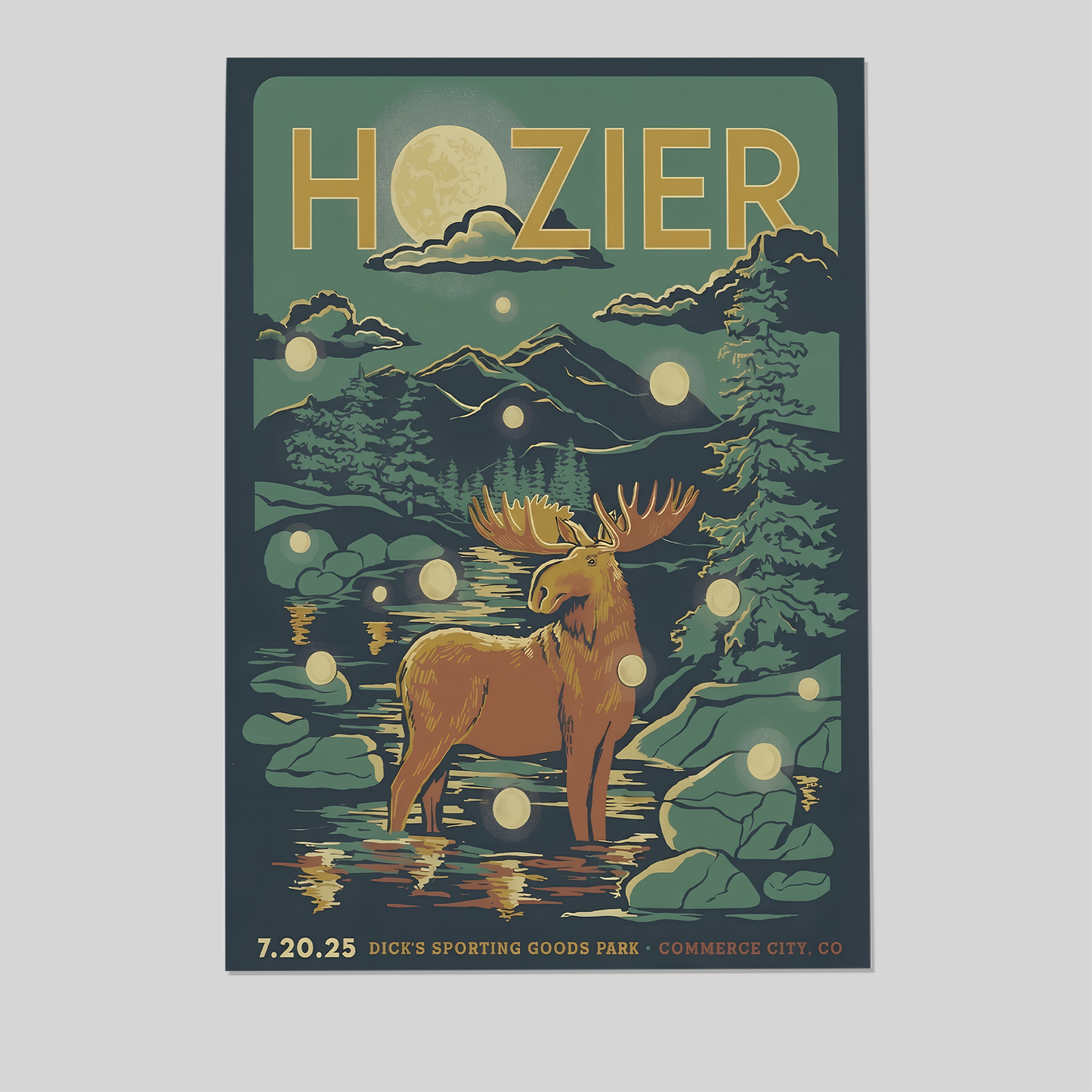 Music Poster Hozier Commerce City July 20 Show Poster Tour 2025 Size 24''x36''