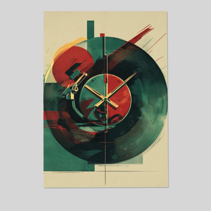 Vinyl Record Wall Art | Mid Century Modern Abstract Print | Retro Music Poster | Geometric Wall Decor