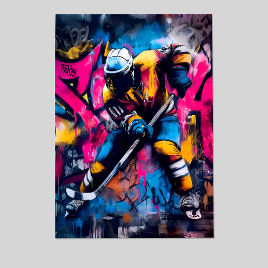 Hockey Graffiti Art Print , One Sheet Wall Size 24''x36''