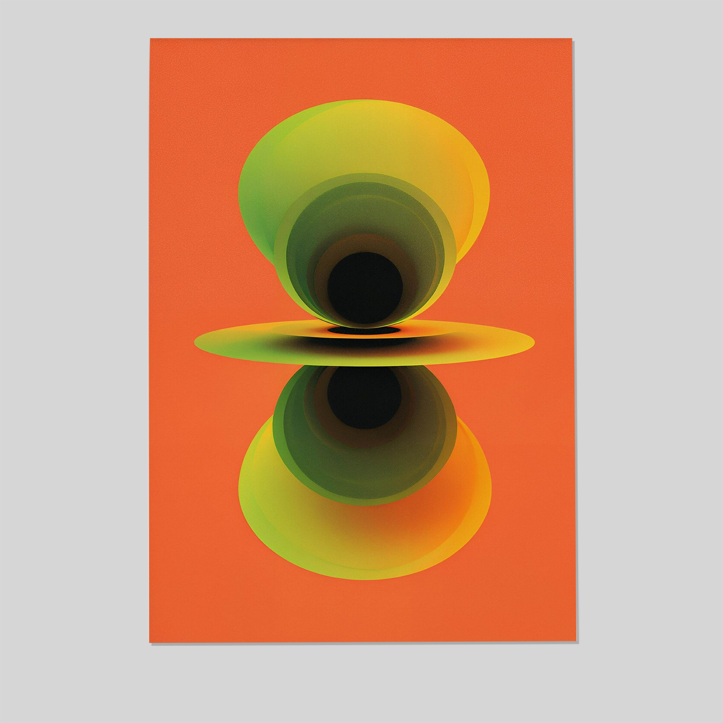 Retro Abstract Wall Art – Vibrant Orange Green Poster | 70s Aesthetic Print for Modern Interiors