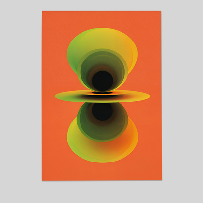 Retro Abstract Wall Art – Vibrant Orange Green Poster | 70s Aesthetic Print for Modern Interiors