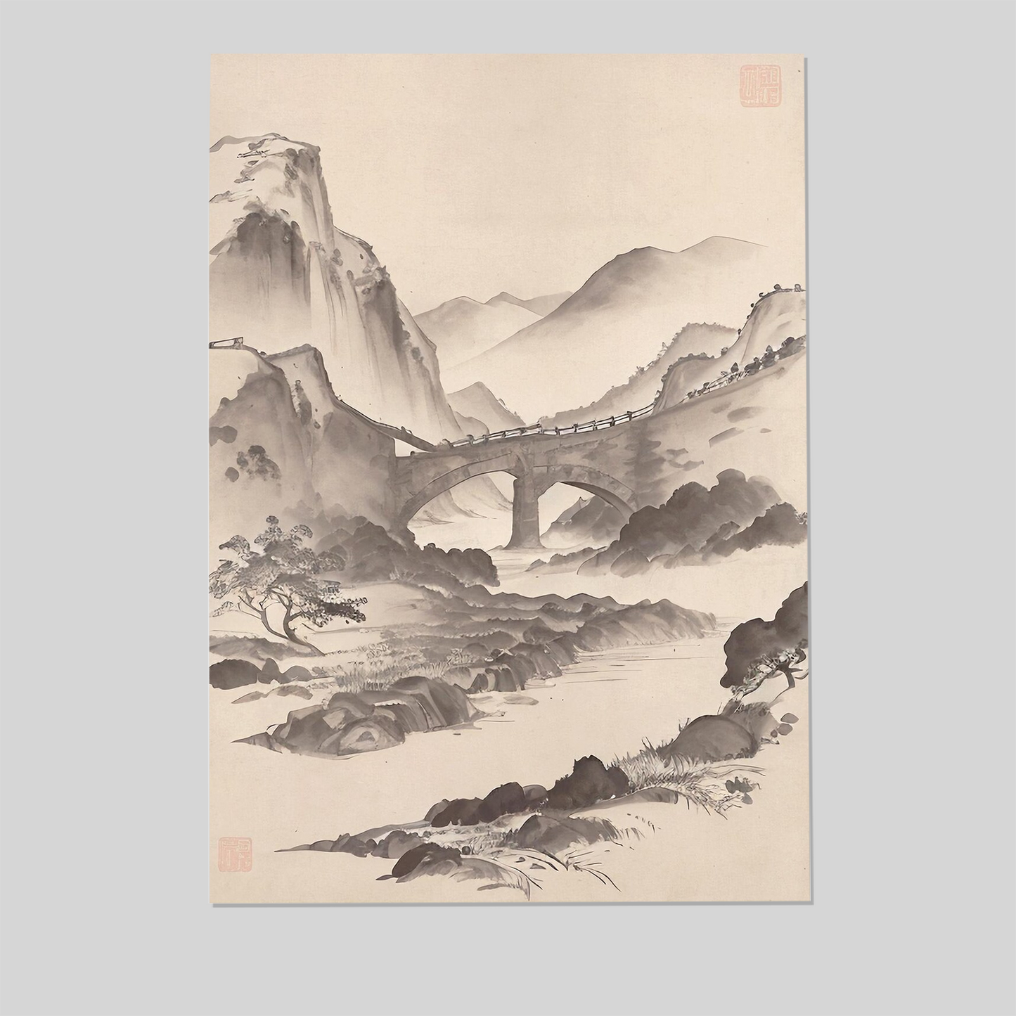Structural Landscape, Passage IV Wall Art Print, Conceptual Digital Poster