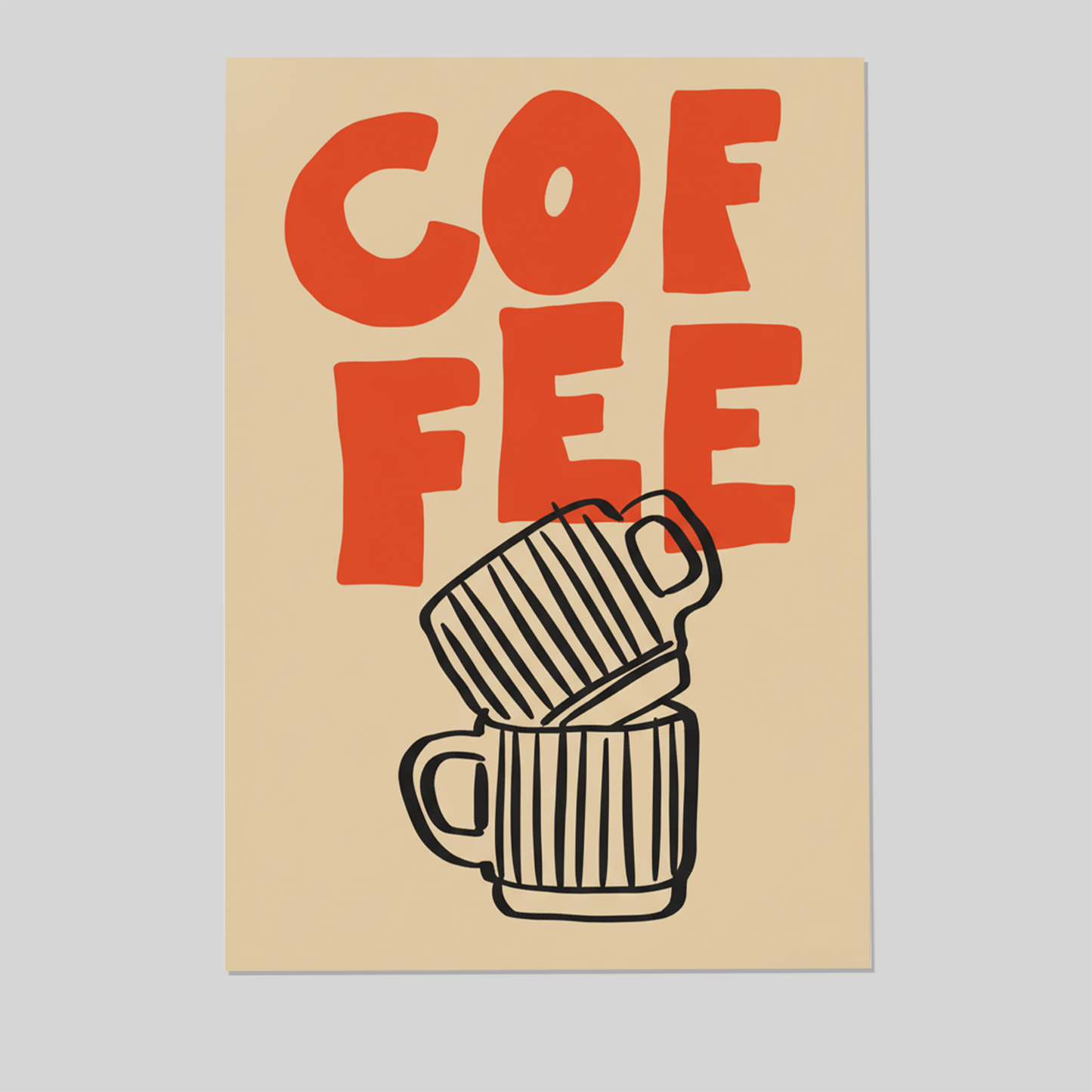 Minimalist Coffee Art Print: Modern Kitchen Typography Poster