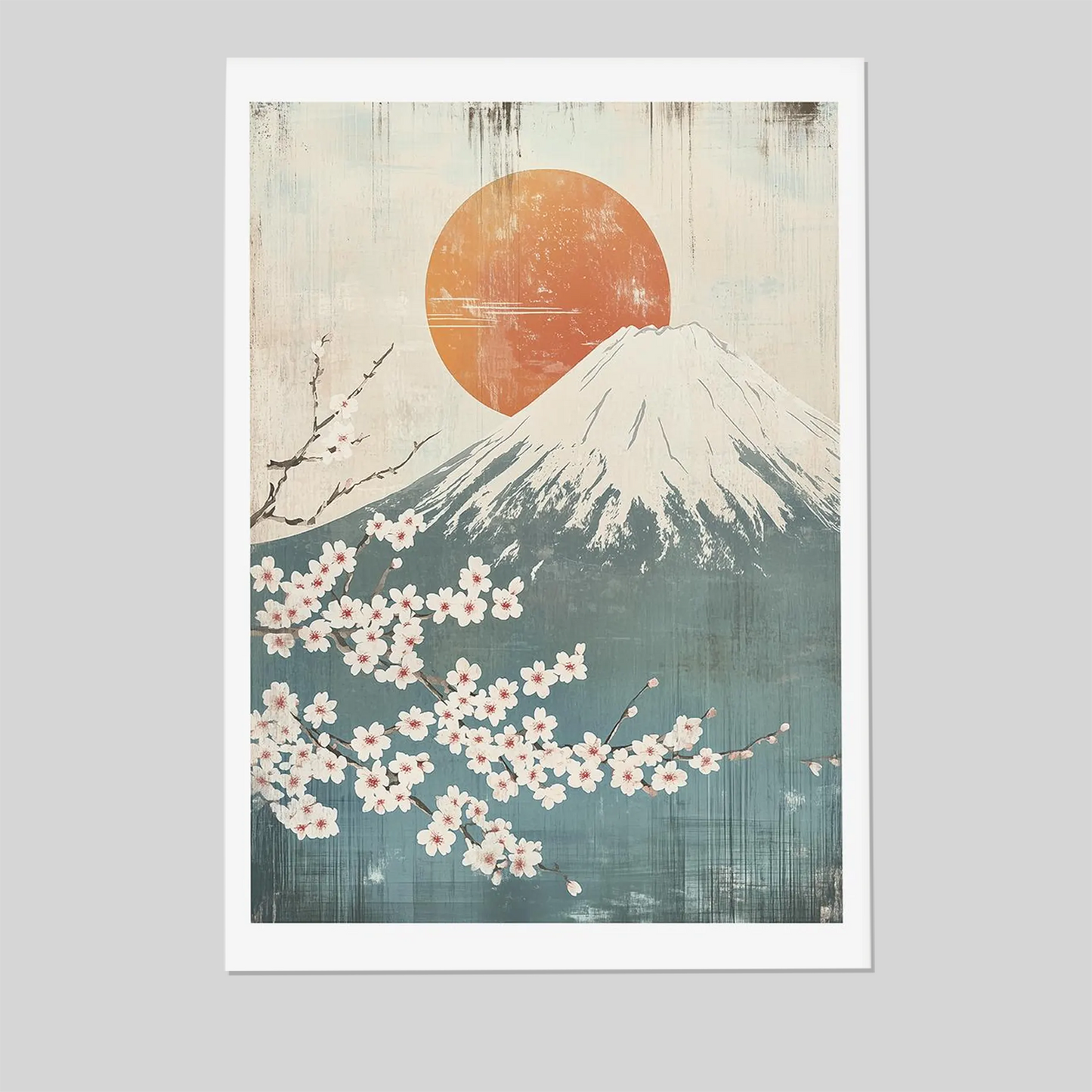 Mount Fuji Print: Japanese Sunrise Landscape Art for Minimalist and Japandi Interiors