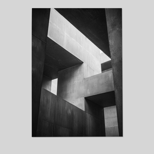 Brutalist Architecture Print: Abstract Concrete Interior, Geometric Art
