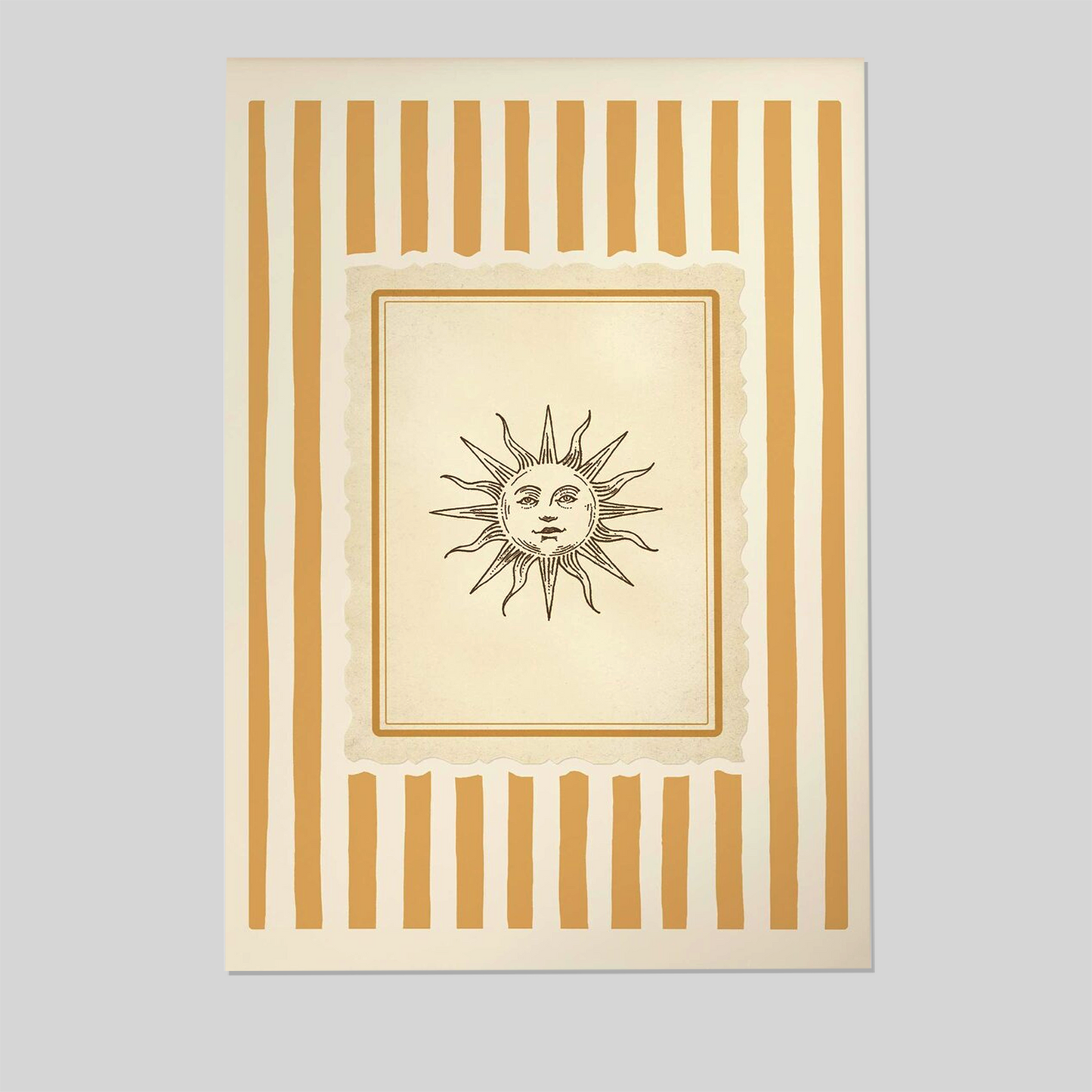 Celestial Sun and Moon Boho Minimalist Art Poster or Canvas Print, Starry Night Poster