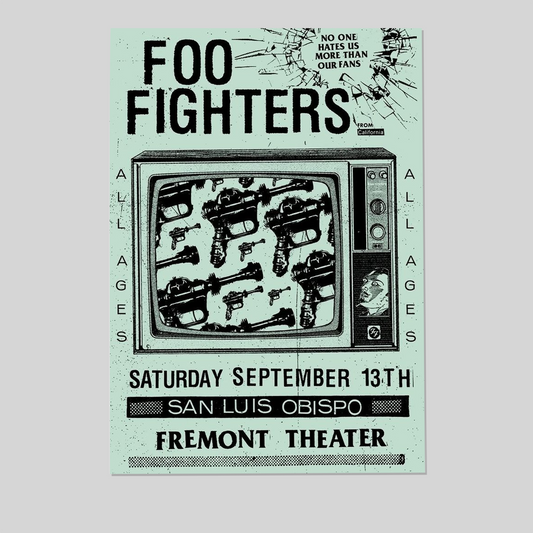 Foo Fighters September 13th 2025 San Luis Obispo Fremont Theater Green Poster Size 24''x36''