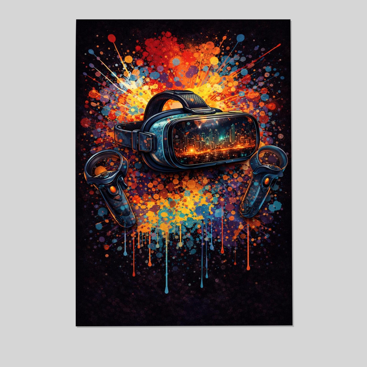 Vibrant VR Gaming Poster | Street Art Splash Gamer Wall Art