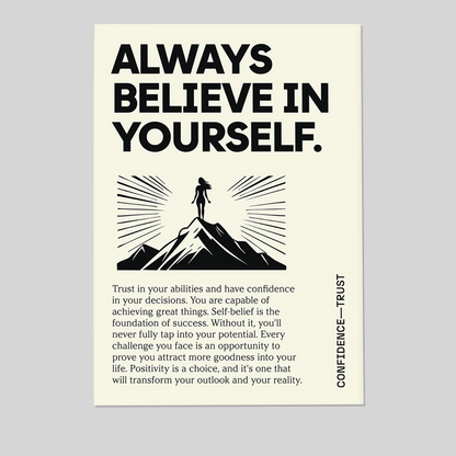 Motivational Typography Poster: Always Believe in Yourself - Office Decor