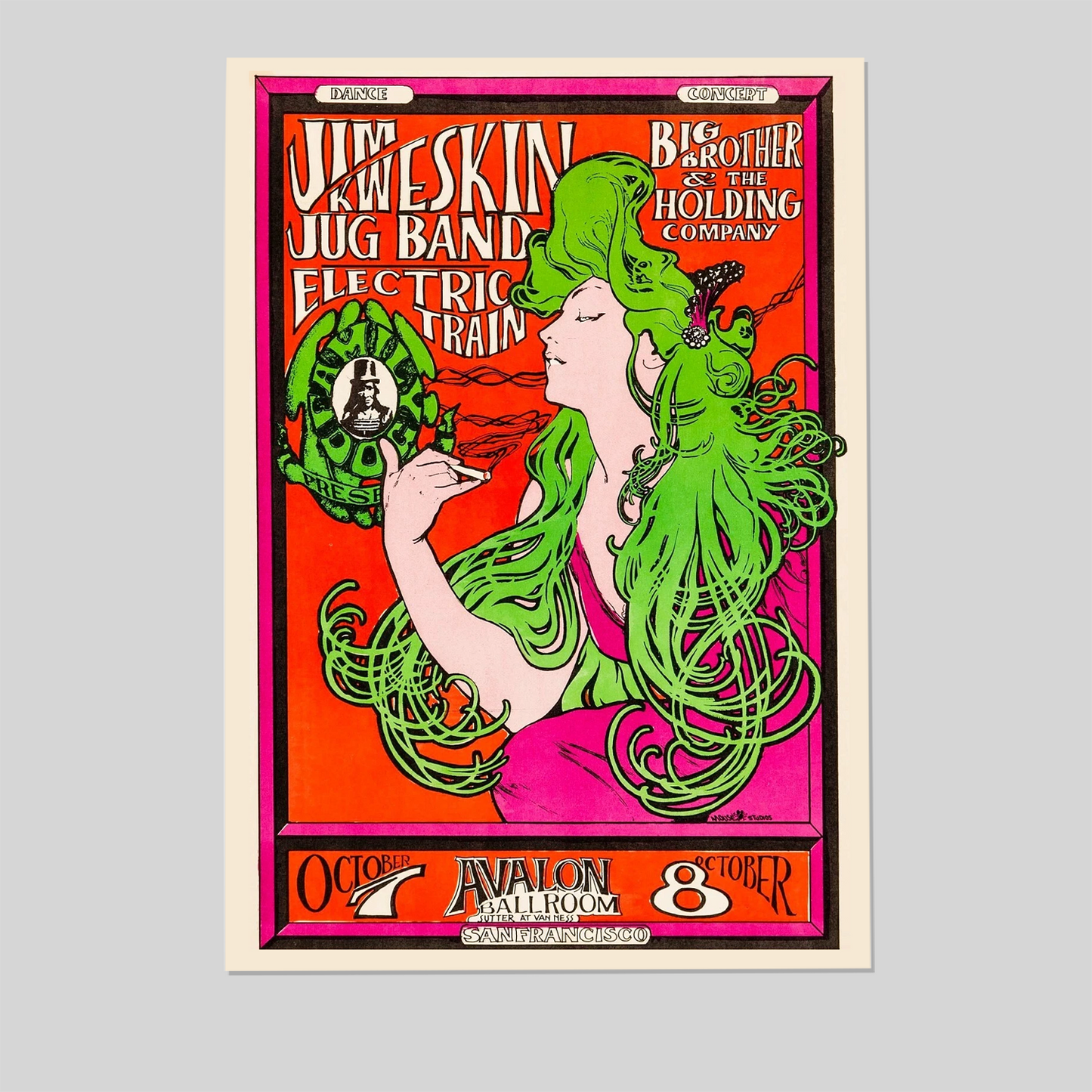 1966 JANIS JOPLIN Concert Wall Art Poster Poster Size 24''x36''