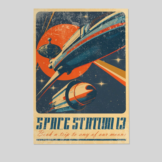 Retro Futuristic Sci-Fi Space Part 3 Wall Poster