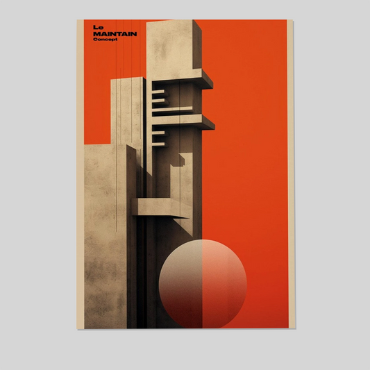 Le Maintain Concept - Brutalist French Vintage Architecture - Wall art