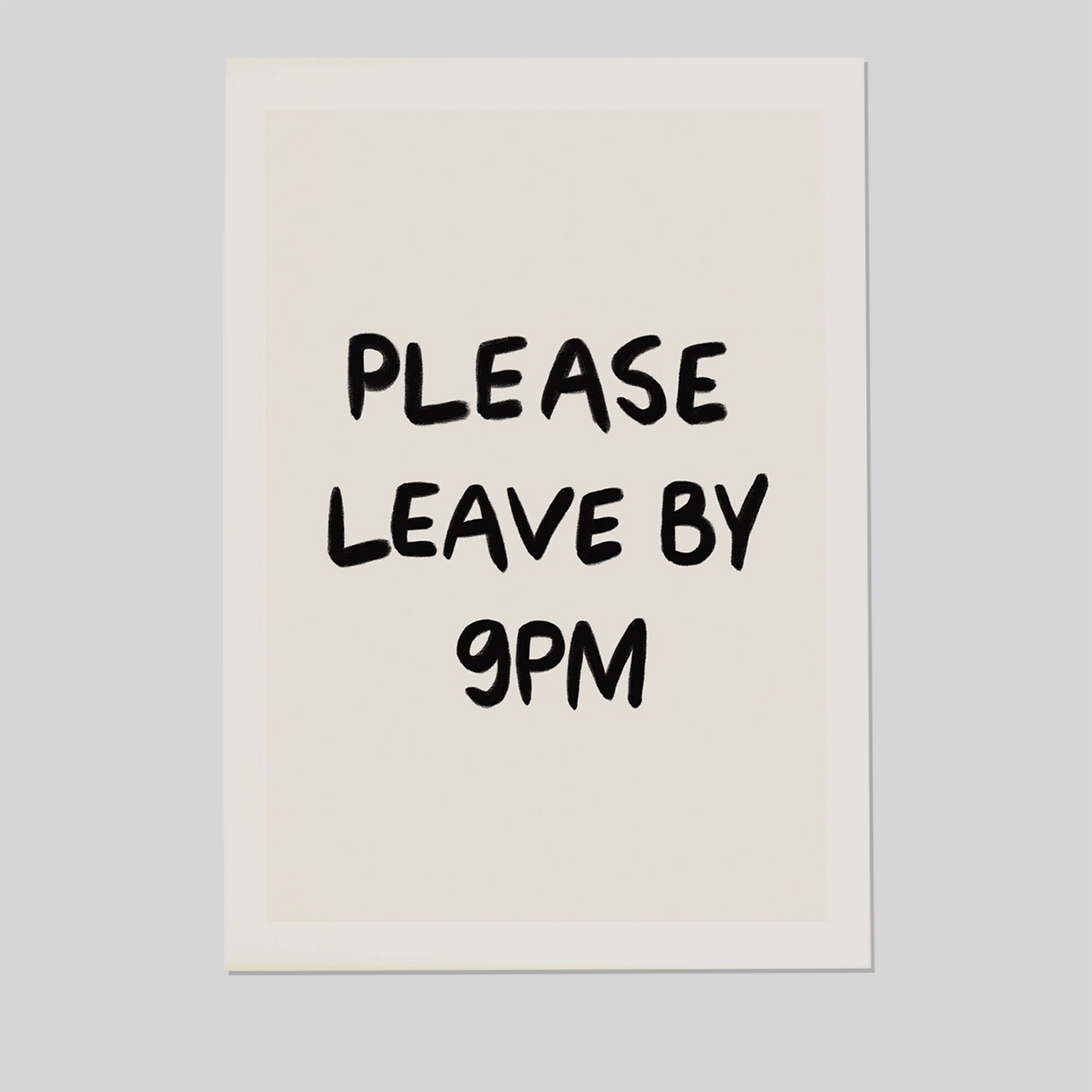 Please Leave By 9PM Wall Art, Typography Wall Art, Funny Quote Print, Modern Living Room Art, Trendy Dorm Room Poster, Guest Check Print
