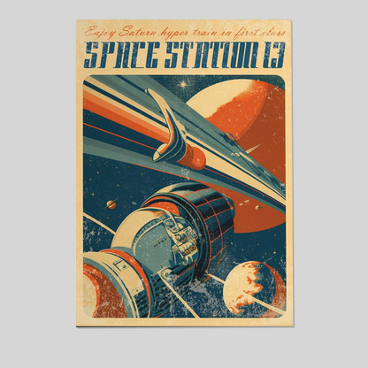 Retro Futuristic Sci-Fi Space Part 4 Wall Poster