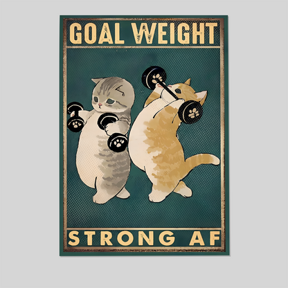Home Decor- Cat Gym Room Art Poster, One Sheet Wall Size 24''x36''
