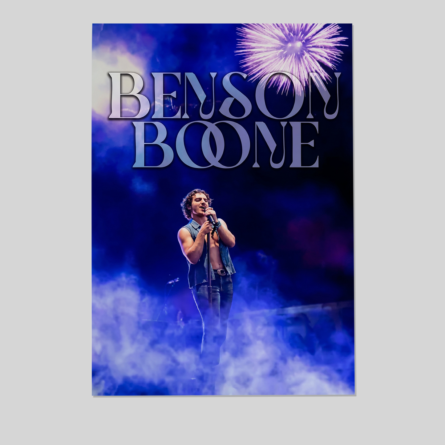 Benson Boone Concert Poster Midnight Mist Aesthetic Music Fan Wall, One Sheet Wall Size 24''x36''
