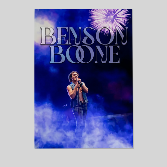 Benson Boone Concert Poster Midnight Mist Aesthetic Music Fan Wall, One Sheet Wall Size 24''x36''