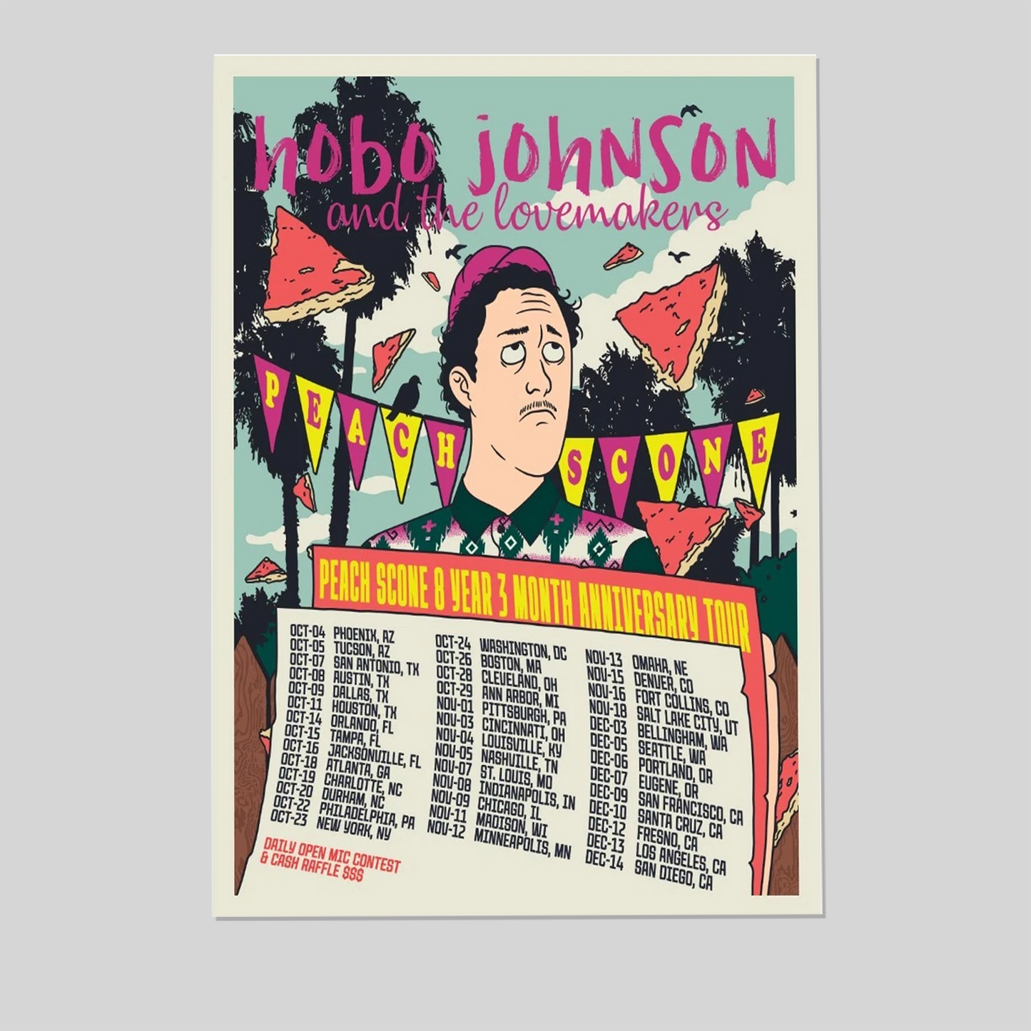 Hobo Johnson Peach Scone Tour Poster 2025 Anniversary Edition Size 24''x36''