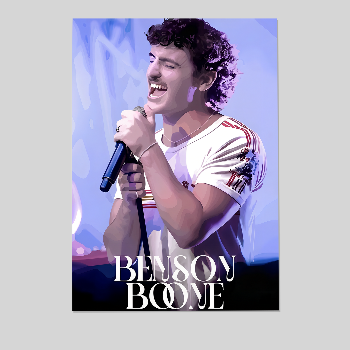 Music Poster- Benson Boone singing on stage Poster, One Sheet Wall Size 24''x36''