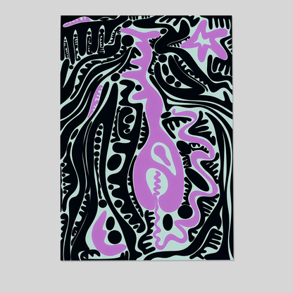 Colorful Drip Abstract Expressionism Art Print Poster, One Sheet Wall Size 24''x36''