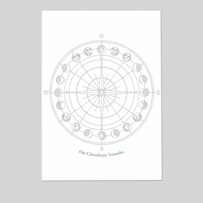 Om Chandraya Lunar Compass | Scientific Moon Phase Map for Internal Alignment