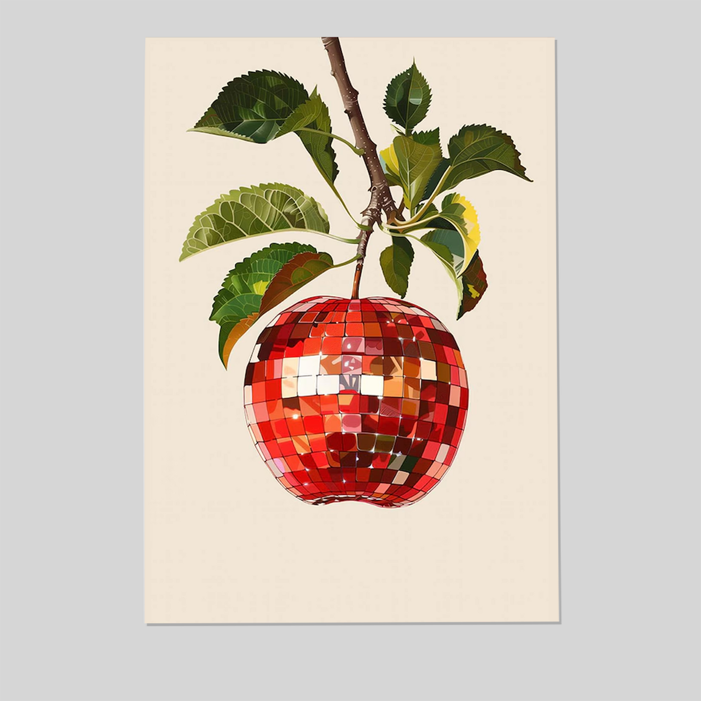 Kitchen Decor- Red Disco Apple Wall Art Poster Size 24''x36''