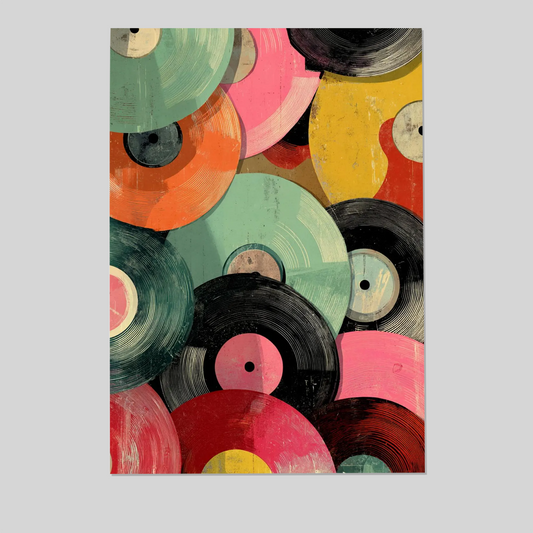 Retro Vinyl Record Cover Art Print: Pastel Pop Poster