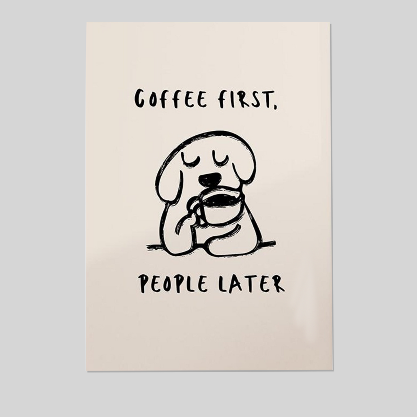 Coffee First Poster, Coffee Lover Gift, Kitchen Print, Kitchen Wall Decor