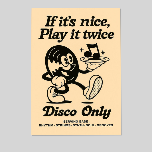 Retro Disco Poster, Vintage Vinyl Wall Art, Funky Music Print, 70s Dance Groove Decor, DJ Room Artwork, Retro Aesthetic Illustration