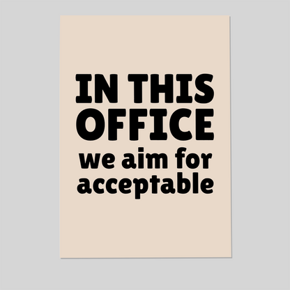 Sarcastic Motivational Office Poster, In This Office Humor Print, Sarcasm Quotes for Work Humor Poster, Funny Teamwork Wall Art