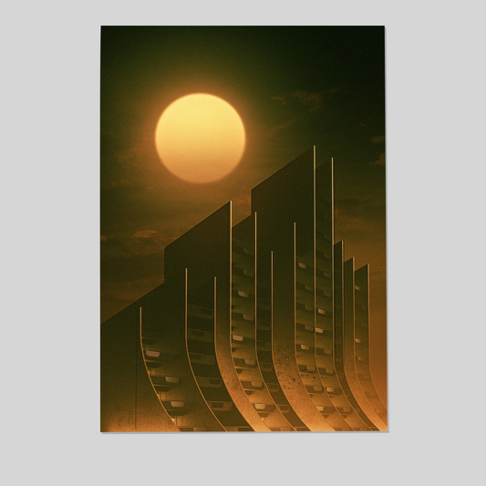 Sci-Fi Futurism Art Industrial Architecture Brutalist Poster Banana Print
