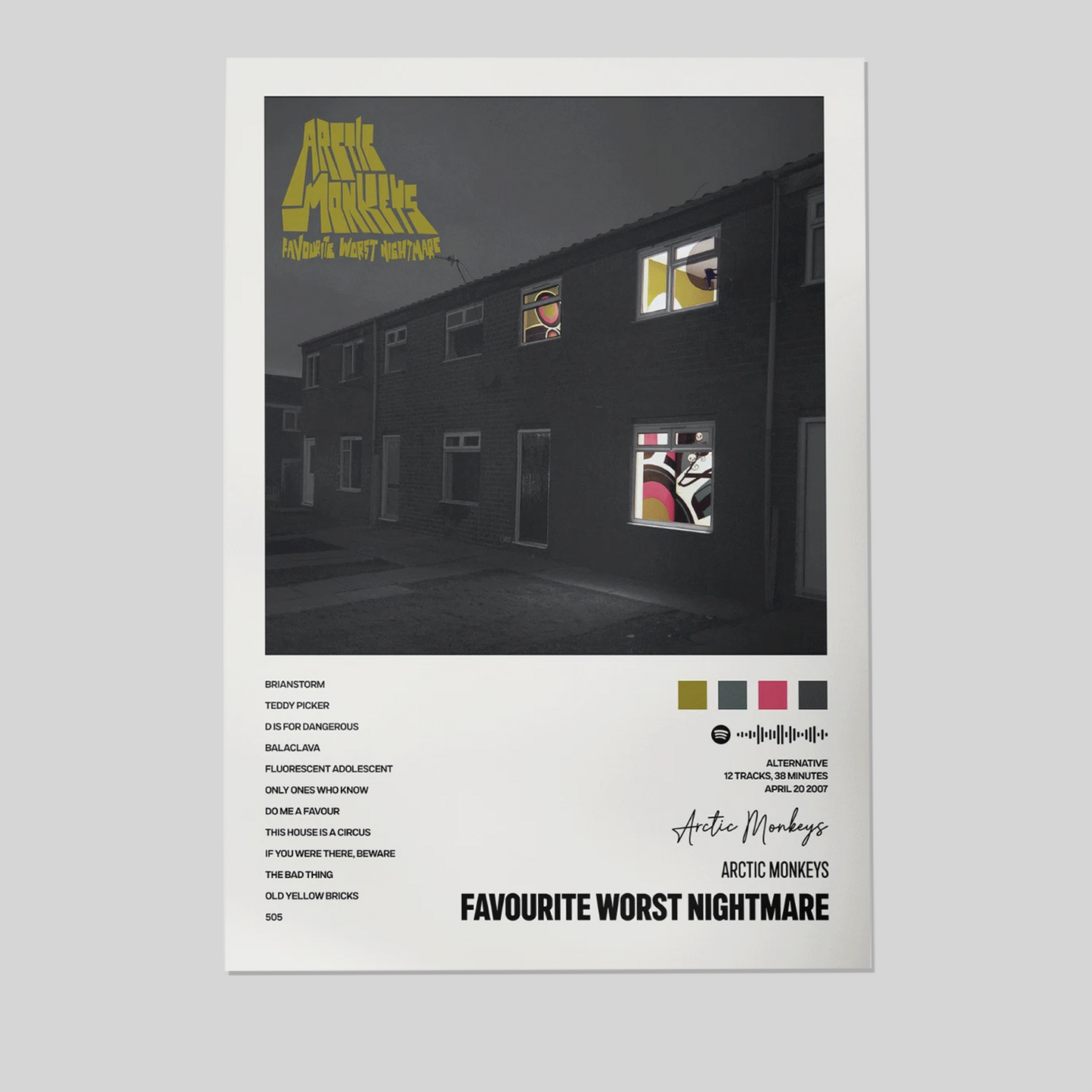 Music Poster- Arctic Monkeys, FWN Album Art Poster Size 24''x36''