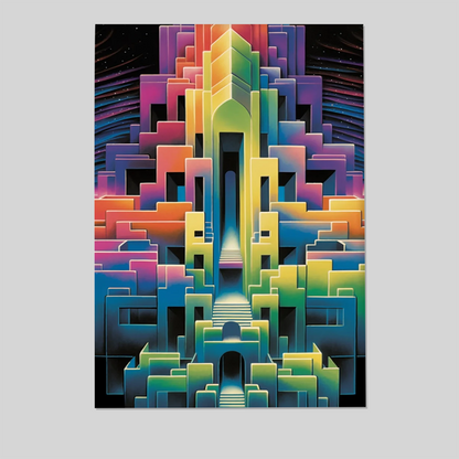 Space Dreamscape: Surreal Art Poster | Psychedelic 70s Art Print | Retro Home Decor | Interstellar Reverie | Abstract Surreal Artistry