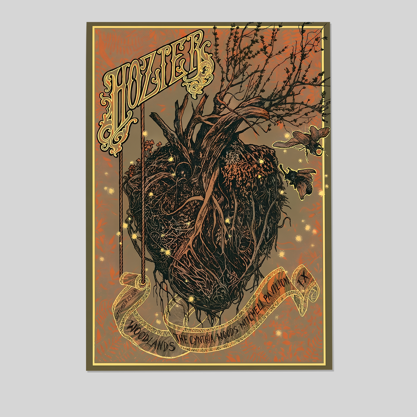 Music Poster  HozierThe Woodlands September 25 Show Tour 2025 Size 24''x36''