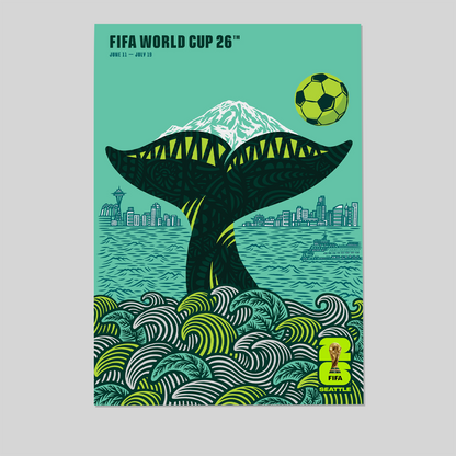 Sports Poster- FFWC 2026 Seattle Poster, Football Poster, One Sheet Wall Size 24''x36''